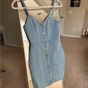 Denim Button-Down Dress
